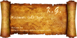 Kuzman Gábor névjegykártya